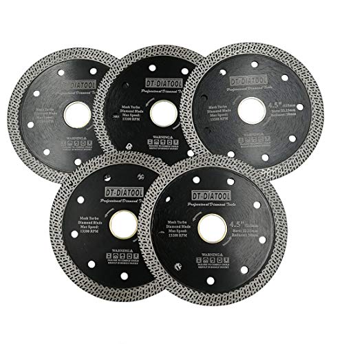 DT-DIATOOL Diamant Trennscheibe 5 Stücke 115 mm x 22,23 mm/20 mm Sägeblatt mit Mesh Turbo für Porzellan Fliesen Marmor Keramik Granit DT-DIATOOL Diamant Trennscheibe 5 Stücke 115 mm x 22,23 mm/20 mm Sägeblatt mit Mesh Turbo für Porzellan Fliesen Marmor Keramik Granit von DT-DIATOOL