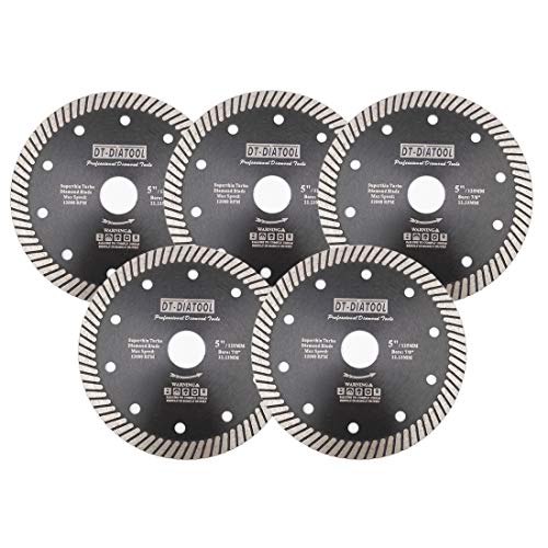 DT-DIATOOL Diamant Trennscheibe 5 Stücke 125 mm x 22,23 mm Super Dünn Sägeblatt für Porzellan Fliesen Marmor Keramik Granit DT-DIATOOL Diamant Trennscheibe 5 Stücke 125 mm x 22,23 mm Super Dünn Sägeblatt für Porzellan Fliesen Marmor Keramik Granit von DT-DIATOOL