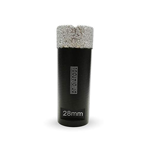 DT-DIATOOL Diamantbohrkrone 28mm Vakuumgeschweißt Lochsäge zum Trockenbohren Fliesen Porzellan Marmor Keramik Granit Länge 75mm DT-DIATOOL Diamantbohrkrone 28mm Vakuumgeschweißt Lochsäge zum Trockenbohren Fliesen Porzellan Marmor Keramik Granit Länge 75mm von DT-DIATOOL