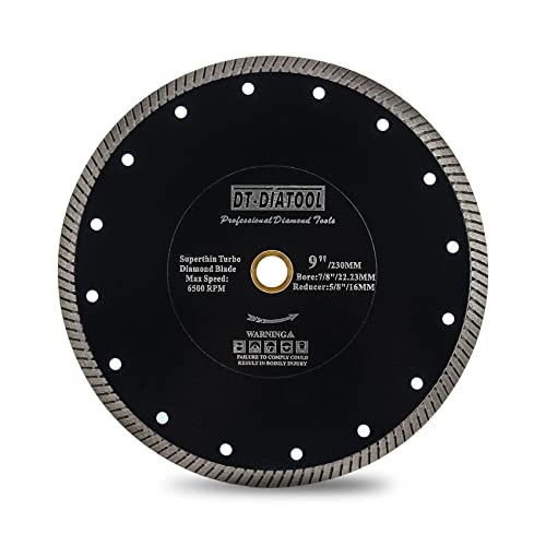 DT-DIATOOL Diamantsägeblatt 230mm superdünne Fliesenschneidescheibe mit Turbosegmenten für Keramik Granit Marmor Kunststein von DT-DIATOOL