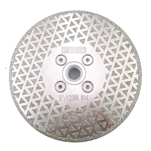 DT-DIATOOL Diamantscheibe 125 mm x M14 Galvanisch Trennscheibe und Schleifscheibe für Harte Fliesen Keramik Feinsteinzeug Granit Marmor DT-DIATOOL Diamantscheibe 125 mm x M14 Galvanisch Trennscheibe und Schleifscheibe für Harte Fliesen Keramik Feinsteinzeug Granit Marmor von DT-DIATOOL