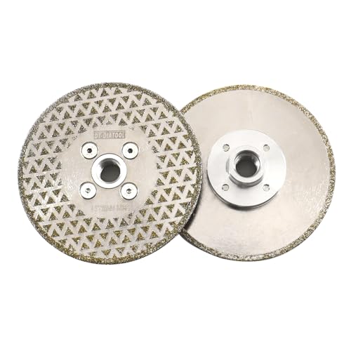 DT-DIATOOL Diamantscheibe 2 Stücke 115 mm x M14 Galvanisch Trennscheibe und Schleifscheibe für Harte Fliesen Keramik Feinsteinzeug Granit Marmor von DT-DIATOOL