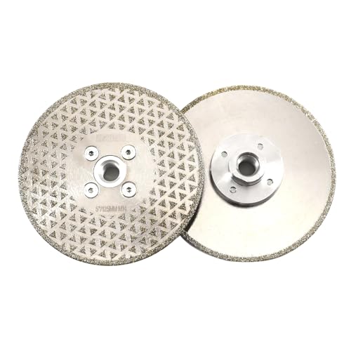 DT-DIATOOL Diamantscheibe 2 Stücke 125 mm x M14 Galvanisch Trennscheibe und Schleifscheibe für Harte Fliesen Keramik Feinsteinzeug Granit Marmor von DT-DIATOOL