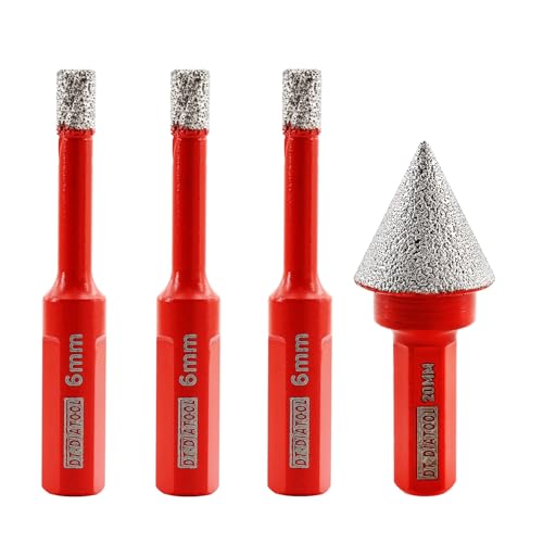 DT-DIATOOL Dreieck Schaft Diamant Bohrer 6mm 3pcs mit 20mm 1pc Diamant Fase Bit Vakuum gelötete Diamant Lochsäge für Feinsteinzeug Fliesen Keramik Marmor Granit Mauerwerk Quarz DT-DIATOOL Dreieck Schaft Diamant Bohrer 6mm 3pcs mit 20mm 1pc Diamant Fase Bit Vakuum gelötete Diamant Lochsäge für Feinsteinzeug Fliesen Keramik Marmor Granit Mauerwerk Quarz von DT-DIATOOL