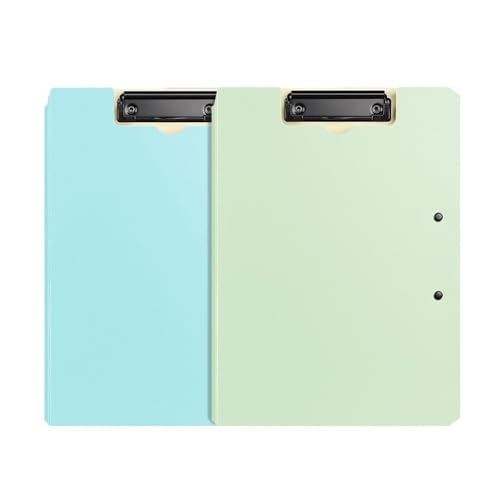 DTACBNEUZ Ordner 2 Stück Faltbare Abdeckung Klemmbrett Ordner Vertrag Datei Organizer Binder stabil Doppel Clip Ordner Bürobedarf für die tägliche Ablage und Organisation(Multi-Colored) von DTACBNEUZ