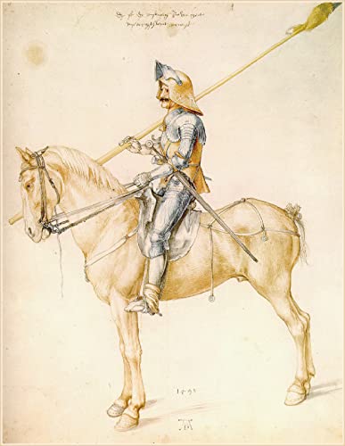 DTAUPREB Albrecht Dürer Ritter zu Pferd DIY Malen nach Zahlen Kits Ölgemälde Kunst Geschenk von DTAUPREB