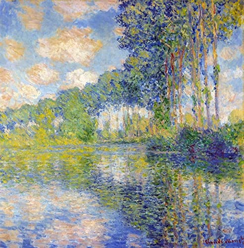 DTAUPREB Claude Monet Pappeln Malen nach Zahlen für Erwachsene und Kinder DIY Ölgemälde Kits Leinwand Geschenk von DTAUPREB