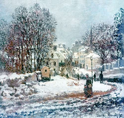 DTAUPREB Claude Monet winterliche Straßenszene Malen nach Zahlen für Erwachsene und Kinder DIY Ölgemälde Kits Leinwand Geschenk von DTAUPREB