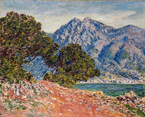 DTAUPREB DIY Ölgemälde für Erwachsene Kinder Claude Monet Berglandschaft Malen nach Zahlen mit Pinsel und Acrylpigment auf Leinwand von DTAUPREB