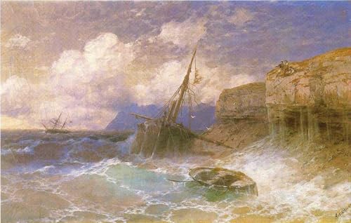 DTAUPREB DIY Ölgemälde für Erwachsene Kinder Tempest Malen nach Zahlen Zeichnung auf Leinwand Art Decor Ivan Aivazovsky von DTAUPREB