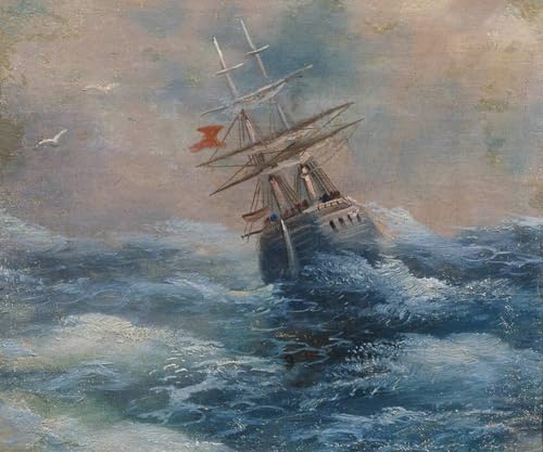 DTAUPREB DIY-Ölgemälde für Erwachsene und Kinder Meer mit einem Schiff Malen nach Zahlen Zeichnung auf Leinwand Kunstdekor Ivan Aivazovsky von DTAUPREB