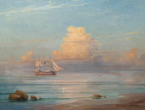 DTAUPREB DIY-Ölgemälde für Erwachsene und Kinder Meerblick Malen nach Zahlen Zeichnung auf Leinwand Kunstdekor Ivan Aivazovsky von DTAUPREB