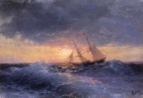 DTAUPREB DIY-Ölgemälde für Erwachsene und Kinder Sonnenuntergang Malen nach Zahlen Zeichnung auf Leinwand Kunstdekor Ivan Aivazovsky DTAUPREB DIY-Ölgemälde für Erwachsene und Kinder Sonnenuntergang Malen nach Zahlen Zeichnung auf Leinwand Kunstdekor Ivan Aivazovsky von DTAUPREB
