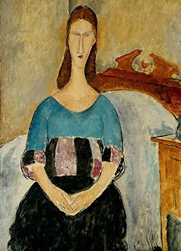 DTAUPREB Malen nach Zahlen Kits für Erwachsene Amedeo Modigliani Frau Porträt DIY Ölgemälde Kits Malen nach Zahlen Zeichnen auf Leinwand Art Home Decor Geschenke von DTAUPREB