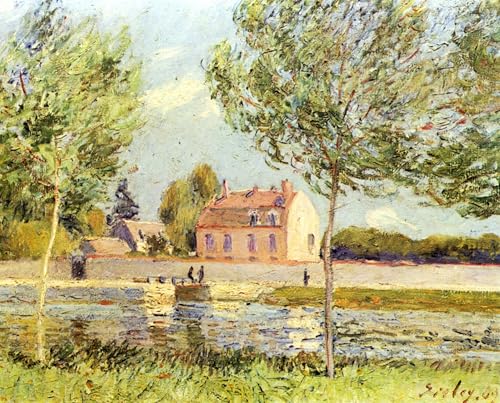 DTAUPREB Malen nach Zahlen Set für Anfänger Häuser am Ufer Alfred Sisley DIY Ölgemälde auf Leinwand mit Pinseln Acrylpigment DTAUPREB Malen nach Zahlen Set für Anfänger Häuser am Ufer Alfred Sisley DIY Ölgemälde auf Leinwand mit Pinseln Acrylpigment von DTAUPREB