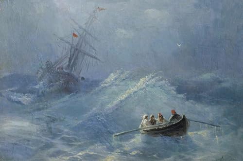 DTAUPREB Malen nach Zahlen-Set für Anfänger Schiffbruch in stürmischer See DIY-Ölgemälde auf Leinwand mit Pinseln Acrylpigment Ivan Aivazovsky DTAUPREB Malen nach Zahlen-Set für Anfänger Schiffbruch in stürmischer See DIY-Ölgemälde auf Leinwand mit Pinseln Acrylpigment Ivan Aivazovsky von DTAUPREB