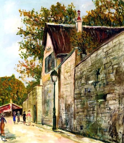 DTAUPREB Malen nach Zahlen-Sets für Anfänger Straßenlandschaft DIY-Ölgemälde auf Leinwand mit Pinseln Acrylpigment von DTAUPREB