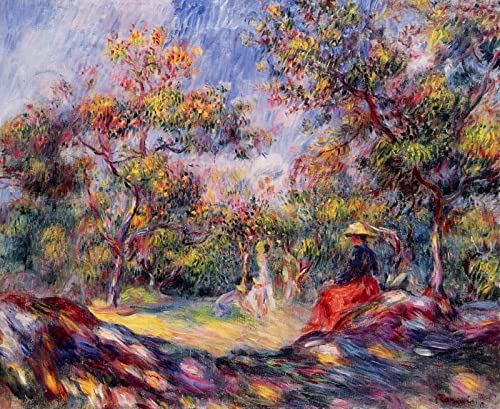 Malen nach Zahlen für Erwachsene DIY Ölgemälde-Kits Frau in einer Landschaft Pierre Auguste Renoir Malen nach Zahlen Zeichnen auf Leinwand Gemalte Kunst Wohnkultur Geschenke von DTAUPREB
