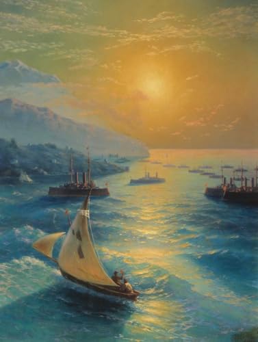 DTAUPREB Malen nach Zahlen für Erwachsene Schiffe DIY Ölgemälde Kits Zeichnung auf Leinwand Art Decor Geschenke Ivan Aivazovsky DTAUPREB Malen nach Zahlen für Erwachsene Schiffe DIY Ölgemälde Kits Zeichnung auf Leinwand Art Decor Geschenke Ivan Aivazovsky von DTAUPREB