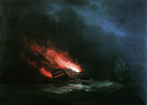 DTAUPREB Malen nach Zahlen für Erwachsene brennendes Schiff DIY-Ölgemälde-Set Zeichnung auf Leinwand Kunstdekor Geschenke Ivan Aivazovsky DTAUPREB Malen nach Zahlen für Erwachsene brennendes Schiff DIY-Ölgemälde-Set Zeichnung auf Leinwand Kunstdekor Geschenke Ivan Aivazovsky von DTAUPREB