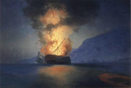 DTAUPREB Malen nach Zahlen für Erwachsene explodierendes Schiff DIY-Ölgemälde-Kits Zeichnung auf Leinwand Kunstdekor Geschenke Ivan Aivazovsky DTAUPREB Malen nach Zahlen für Erwachsene explodierendes Schiff DIY-Ölgemälde-Kits Zeichnung auf Leinwand Kunstdekor Geschenke Ivan Aivazovsky von DTAUPREB