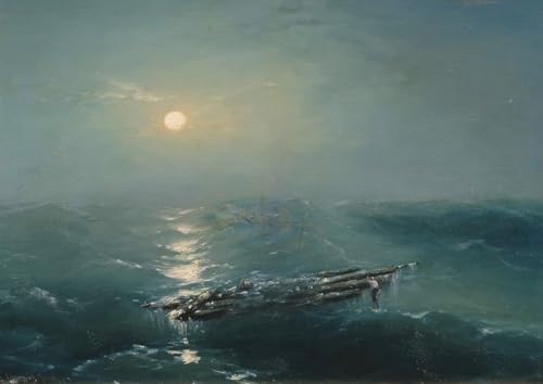 DTAUPREB Malen nach Zahlen für Erwachsene und Kinder Meer bei Nacht DIY-Ölgemälde digitale Kits auf Leinwand Dekoration Ivan Aivazovsky von DTAUPREB