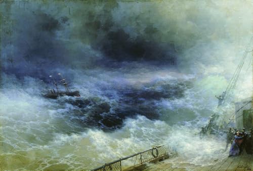 DTAUPREB Malen nach Zahlen für Erwachsene und Kinder Ozean DIY-Ölgemälde digitale Kits auf Leinwand Dekoration Ivan Aivazovsky von DTAUPREB