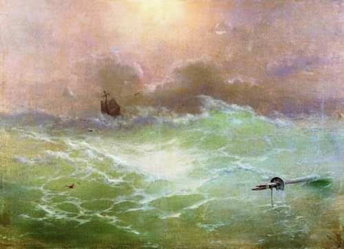 DTAUPREB Malen nach Zahlen für Erwachsene und Kinder Schiff im Sturm DIY-Ölgemälde-Set Leinwand Geschenk von Ivan Aivazovsky DTAUPREB Malen nach Zahlen für Erwachsene und Kinder Schiff im Sturm DIY-Ölgemälde-Set Leinwand Geschenk von Ivan Aivazovsky von DTAUPREB