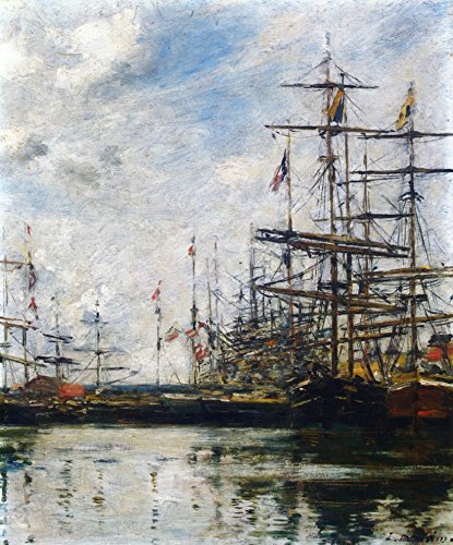DTAUPREB Malen nach Zahlen für Erwachsene und Kinder Schiffe am Dock Eugene Boudin DIY Ölgemälde digitale Kits auf Leinwand Dekoration DTAUPREB Malen nach Zahlen für Erwachsene und Kinder Schiffe am Dock Eugene Boudin DIY Ölgemälde digitale Kits auf Leinwand Dekoration von DTAUPREB