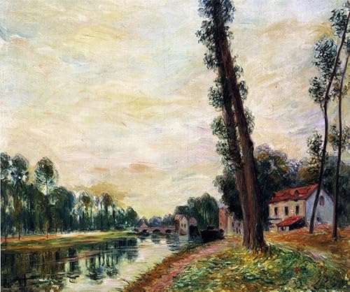 DTAUPREB Ölgemälde zum Selbermachen für Erwachsene und Kinder Alfred Sisley Ufer des Loing Malen nach Zahlen mit Pinseln und Acrylpigment auf Leinwand DTAUPREB Ölgemälde zum Selbermachen für Erwachsene und Kinder Alfred Sisley Ufer des Loing Malen nach Zahlen mit Pinseln und Acrylpigment auf Leinwand von DTAUPREB