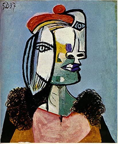 DTAUPREB Pablo Picasso Abstraktes Frauenportrait DIY Malen nach Zahlen Kits für Erwachsene und Kinder Ölgemälde Kunstgeschenk von DTAUPREB