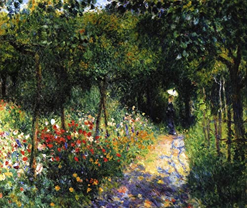 DTAUPREB Pierre Auguste Renoir Frau im Garten Malen nach Zahlen für Erwachsene und Kinder DIY Ölgemälde Kits Leinwand Geschenk von DTAUPREB