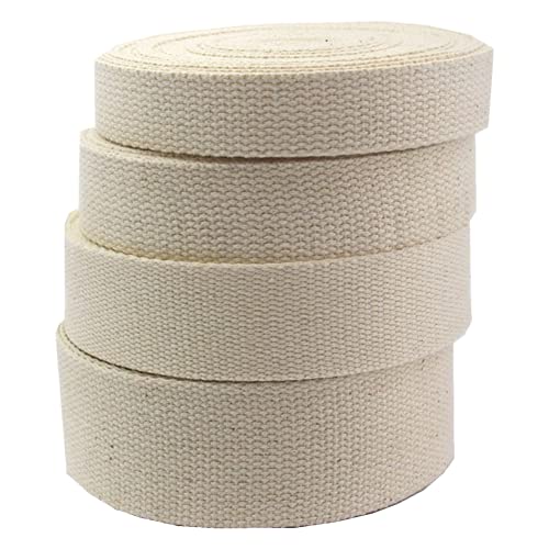 DTKJ Baumwollband, 50 mm, für Taschen, Gürtel, Nähen, Kleidung, Dekoration, Handwerk, 9,1 m, beige, 38 mm, von DTKJ