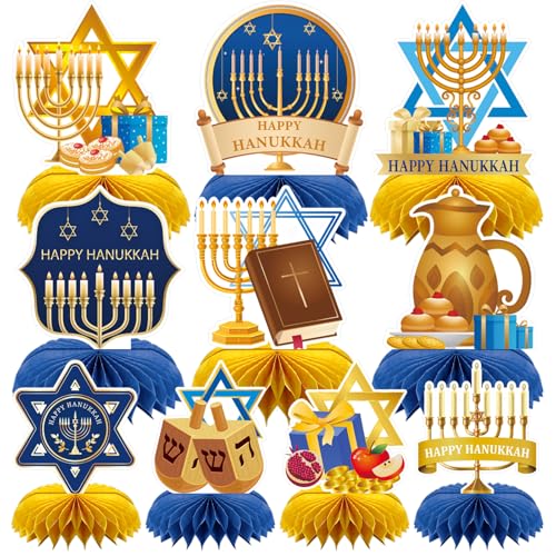 DTOFOOT 10 Stück Hanukka Waben-Tischdekorationen für Abendessen, Hausparty, Geburtstagsfeier DTOFOOT 10 Stück Hanukka Waben-Tischdekorationen für Abendessen, Hausparty, Geburtstagsfeier von DTOFOOT