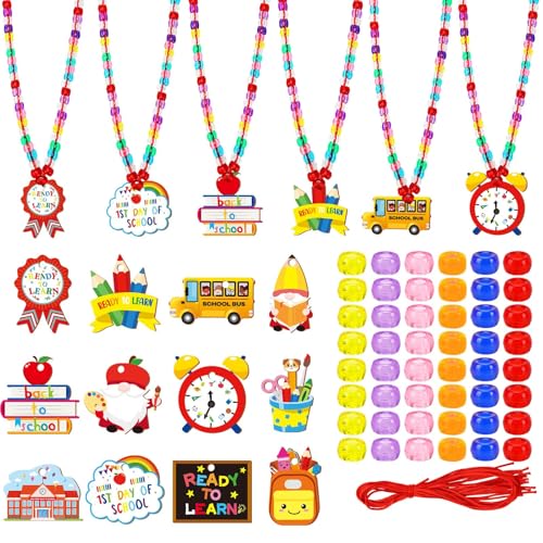 DTOFOOT Bastelset "Welcome Back to School", Bastelset für den ersten Schultag, Perlenketten, Äpfel, Bus, Bleistiftbücher, Basteln für Schule, Klassenzimmer, Aktivität, Partygeschenk, 24-teiliges Set DTOFOOT Bastelset "Welcome Back to School", Bastelset für den ersten Schultag, Perlenketten, Äpfel, Bus, Bleistiftbücher, Basteln für Schule, Klassenzimmer, Aktivität, Partygeschenk, 24-teiliges Set von DTOFOOT