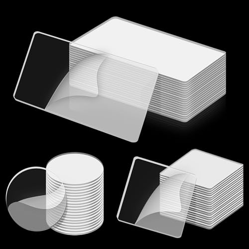 DTOFOOT Klebepads Doppelseitig, 60 Stück Doppelseitiges Klebeband Transparent Klebeband Pads Waschbares Spurloses Klebestreifen für Teppich Fliesen Glas Holz (Quadratisch Rund Rechteckig) von DTOFOOT