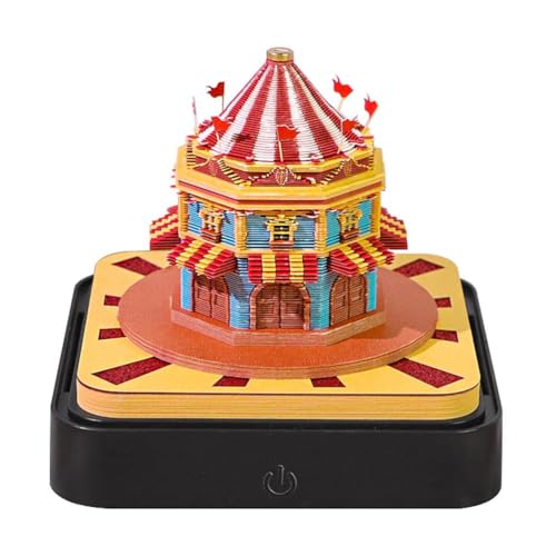 3D-Notizblock, Zeitmesser, Kalender 2026, 3D-Kalender, Notizblock, Papierschnitzerei, grünes Desktop-Haus, interessanter Baum von DTREELS