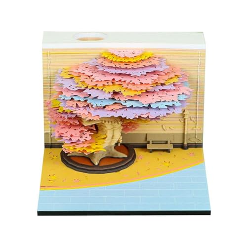 3D-Notizblöcke, Kalender 2026, 3D-Schloss wöchentlicher C-Aliender-Notizblock mit Lichtzeit-Papier 2026, Abreißkalender von DTREELS