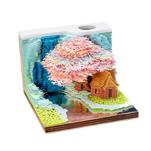 3D-Schreibtisch-Notizblock, Baumhaus, Notizblock, LED-Licht, abreißbar, Schnitzen, Notizblöcke, K1R9, Dekorationspapier, 3D von DTREELS