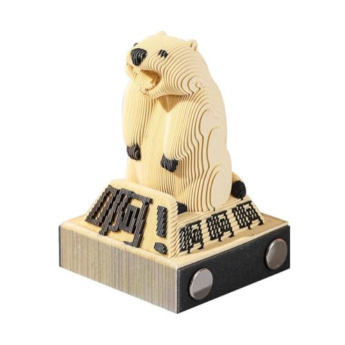 Jahreskalender-2026 3D Papier Notizen Notizblock Bär Häschen Haus Schnitzpapier Kalender Hai Y3F5 Skulptur von DTREELS