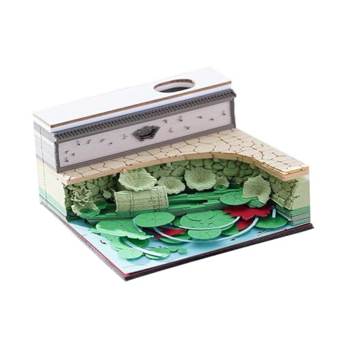 Time Piece Kalender – Tischkalender 2026 mit Stift, 3D-Papierschnitzblock, Kalender, Notizblock, 2026 D Abreiß-Memo von DTREELS