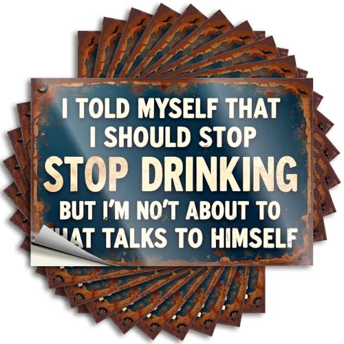 Aufkleber für Mechaniker, Aufschrift "Stop Drinking: The Battle Within", kleines Schild, Hardhataufkleber und Aufkleber (8 x 12 cm), 10 Stück von DTWE