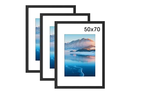 DTXDTech Bilderrahmen 50x70cm 3er set, 50 x 70 Schwarz Holz 19.68x27.56 Inch Rahmen, Wandmontierter 50X70, Bilderrahmen für Schlafzimmer und Wohnzimmer Dekoration DTXDTech Bilderrahmen 50x70cm 3er set, 50 x 70 Schwarz Holz 19.68x27.56 Inch Rahmen, Wandmontierter 50X70, Bilderrahmen für Schlafzimmer und Wohnzimmer Dekoration von DTXDTech