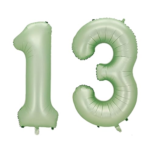 101,6 cm Zahlenballons, bunte Heliumzahlen-Geburtstagsballons, selbstaufblasende Zahlenballons, Folienballon für Geburtstagsparty, Neujahrsdekoration, Jubiläumsdekoration, Firmenfeier (Olive-G #13) von DTXLX