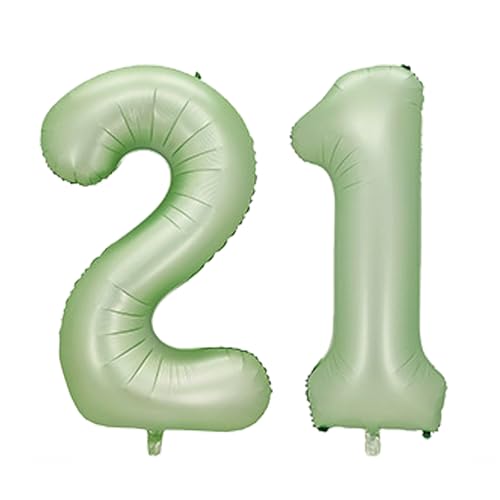 101,6 cm Zahlenballons, bunte Heliumzahlen-Geburtstagsballons, selbstaufblasende Zahlenballons, Folienballon für Geburtstagsparty, Neujahrsdekoration, Jubiläumsdekoration, Firmenfeier (Olive-G #21) von DTXLX