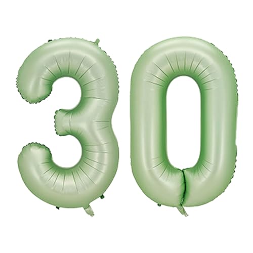 101,6 cm Zahlenballons, bunte Heliumzahlen-Geburtstagsballons, selbstaufblasende Zahlenballons, Folienballon für Geburtstagsparty, Neujahrsdekoration, Jubiläumsdekoration, Firmenfeier (Olive-G #30) von DTXLX