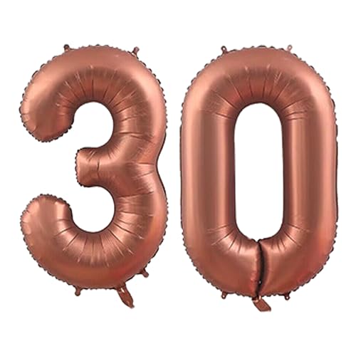 101,6 cm große Zahlenballons, Heliumballons mit Zahl 30, selbstaufblasende Zahlenballons, Folienballon für Geburtstagsparty, Neujahrsdekoration, Jubiläumsdekoration, Firmenfeier (Choc #30) von DTXLX