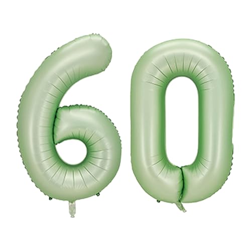 101,6 cm große Zahlenballons, Heliumballons mit Zahl 60, selbstaufblasende Zahlenballons, Folienballon für Geburtstagsparty, Neujahrsdekoration, Jubiläumsdekoration, Firmenfeier (Olive-G #60) von DTXLX
