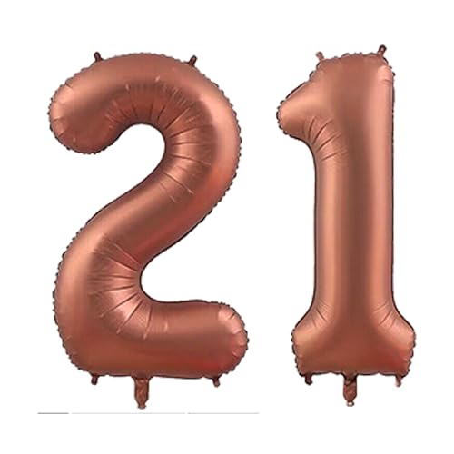 101,6 cm große Zahlenballons, bunte Helium-Luftballons, selbstaufblasende Zahlenballons, Folienballon für Geburtstagsparty, Neujahrsdekoration, Jubiläumsdekoration, Firmenfeier (Choc #21) von DTXLX