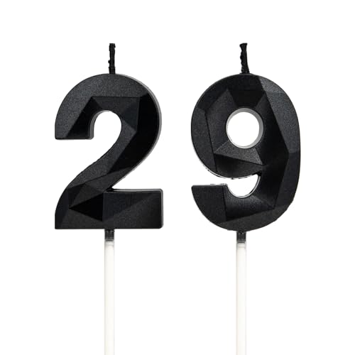 Geburtstagskerzen Zahlen 29,3D Schwarz Kerzen Geburtstag für Kuchen geburtstagsdeko, Geburtstag Kerzen Zahlen, Geburtstagskerzen Kinder für Partys, Hochzeiten, Firmenfeiern, Jubiläen Geburtstagskerzen Zahlen 29,3D Schwarz Kerzen Geburtstag für Kuchen geburtstagsdeko, Geburtstag Kerzen Zahlen, Geburtstagskerzen Kinder für Partys, Hochzeiten, Firmenfeiern, Jubiläen von DTXLX